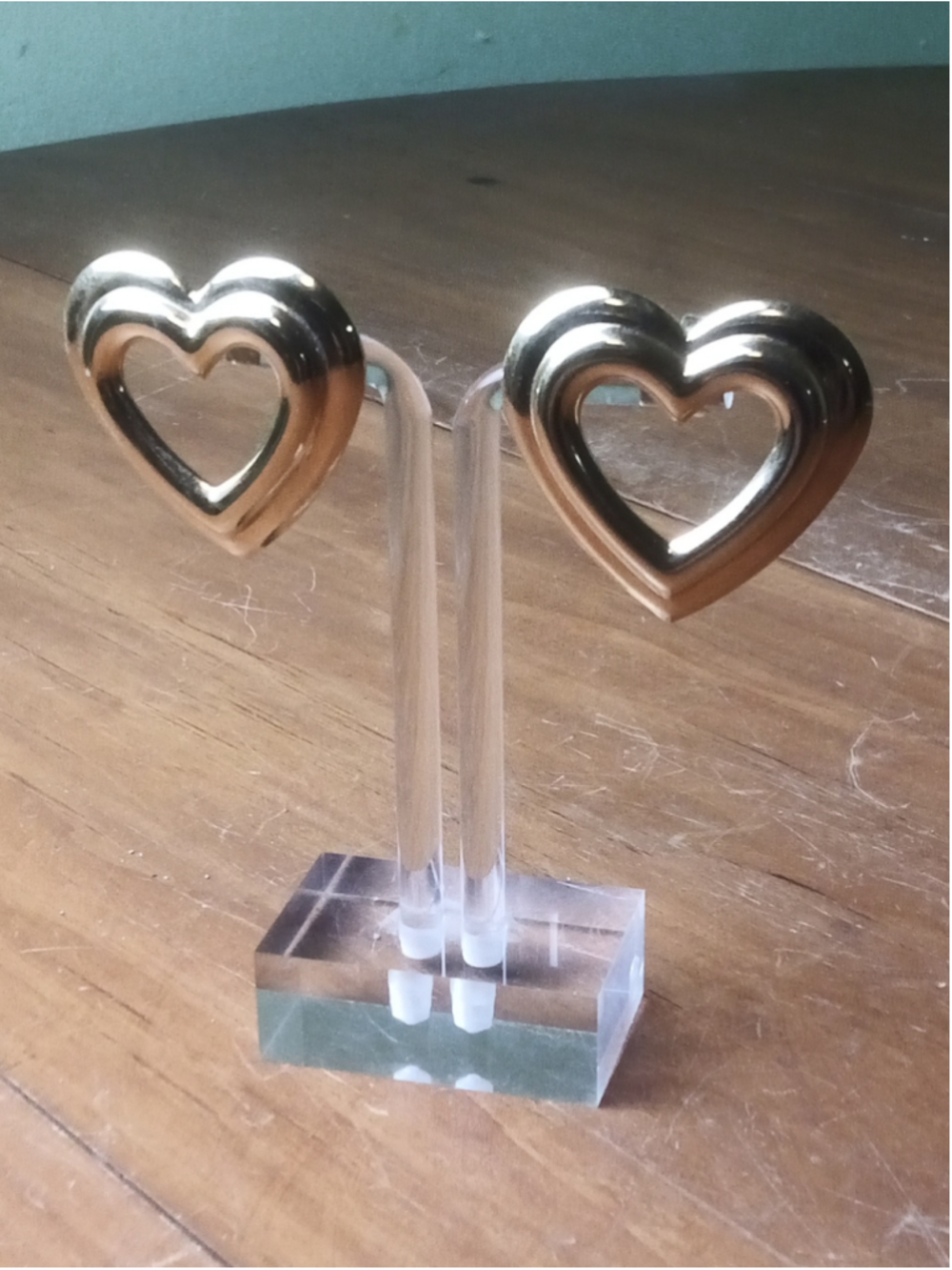 Unbranded Gold Heart Earrings One Size